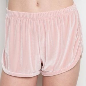 brandy melville pink velvet shorts